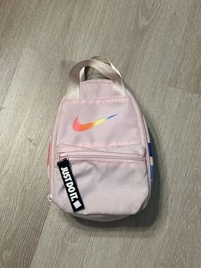 Nike Pink and Colorful Logo Multi Zip JDI Fuel Pack Lunch Bag